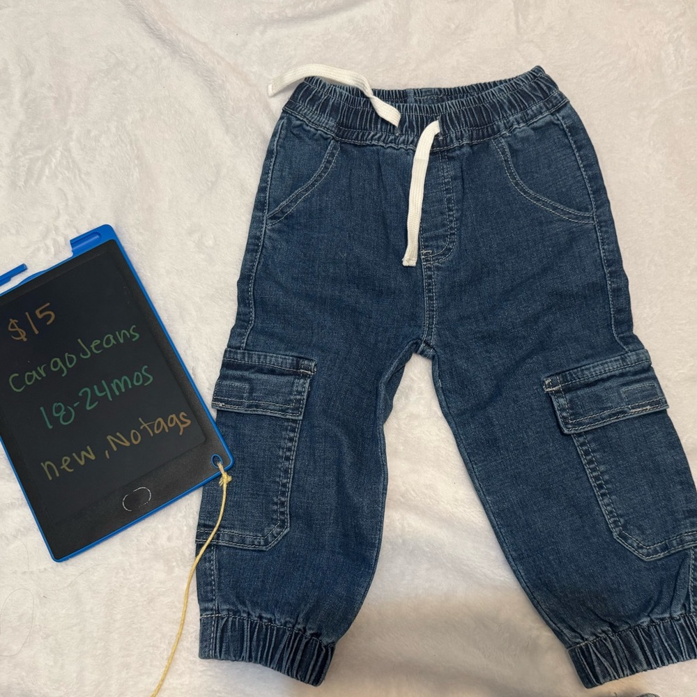 Little Bipsy Blue Cargo Jeans for Kids